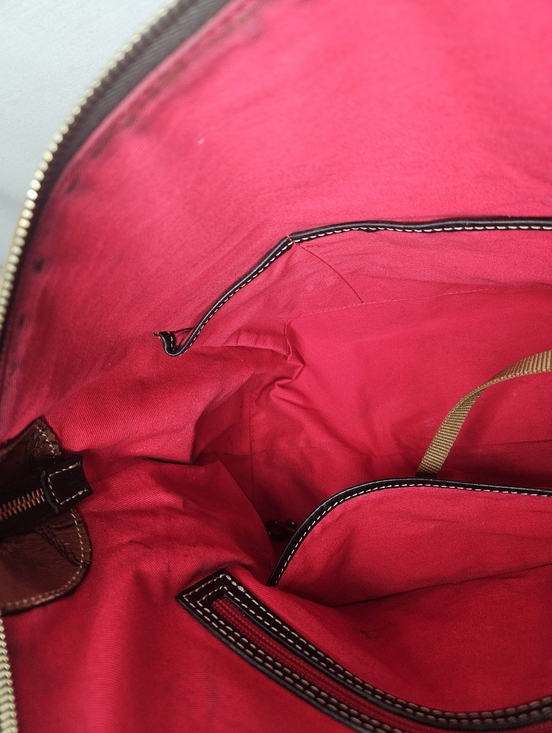 Vintage 90s Dooney And Bourke Croc Embossed Tan And Black Satchel GUC - Picture 15 of 15